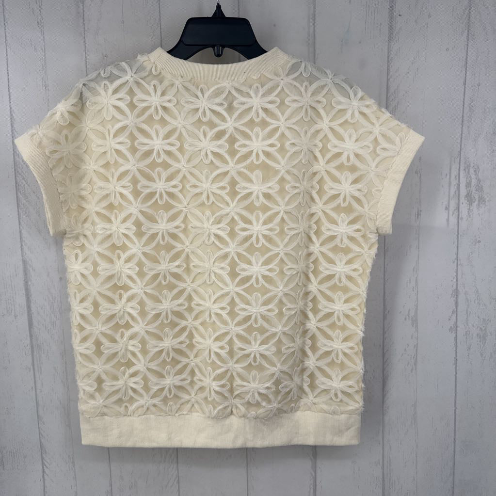 S mesh flower s/s top