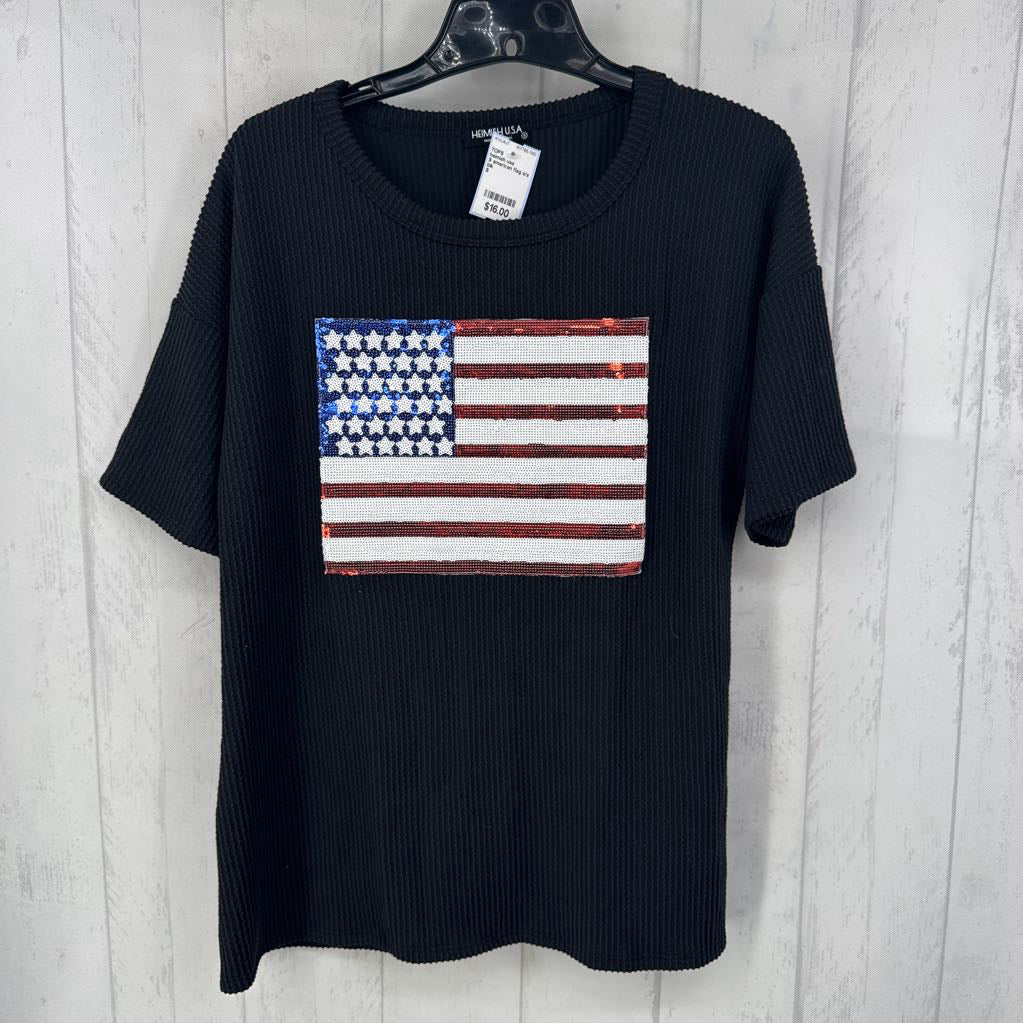 S american flag s/s top