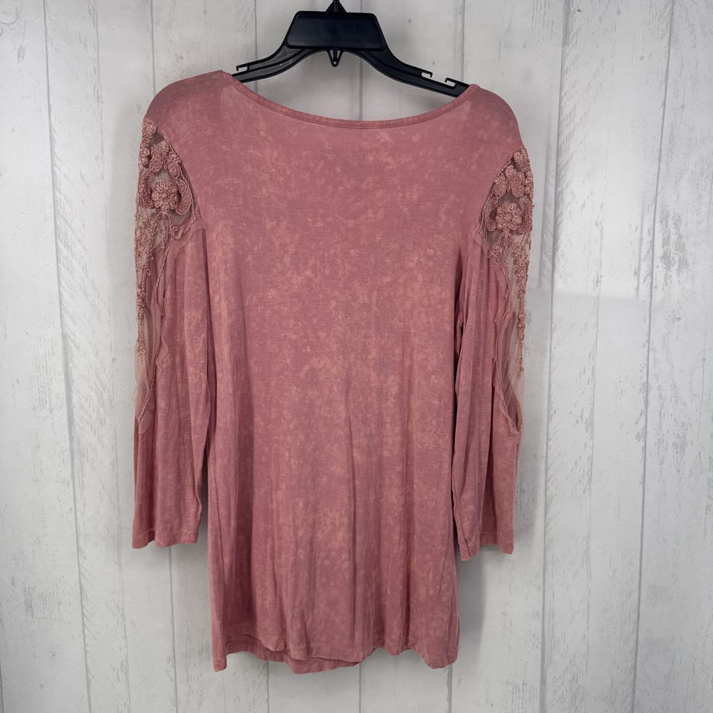 L l/s cross scoop neck top