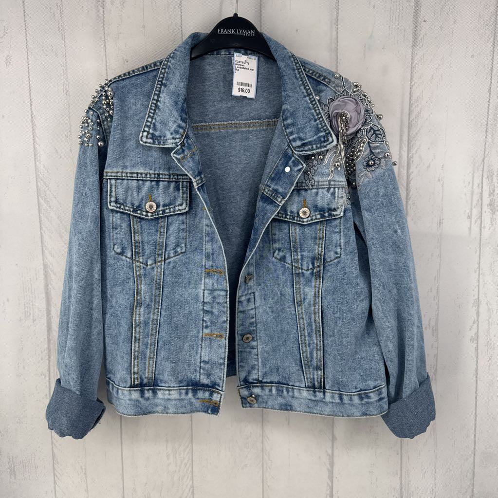 L embellished jean jacket