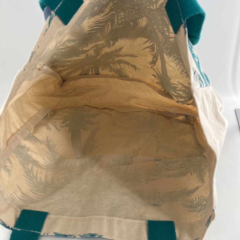 canvas palm tree tote bag
