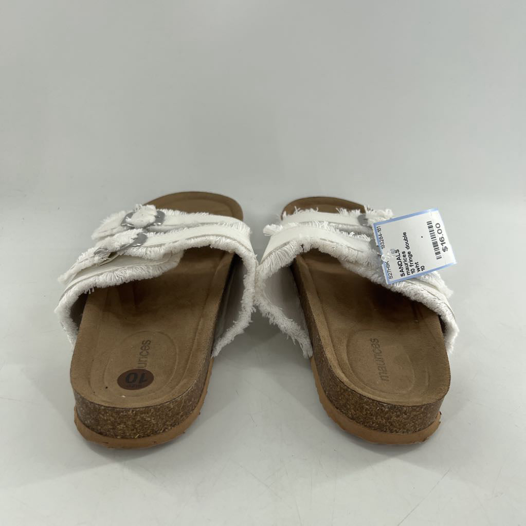 10 fringe double buckle sandal