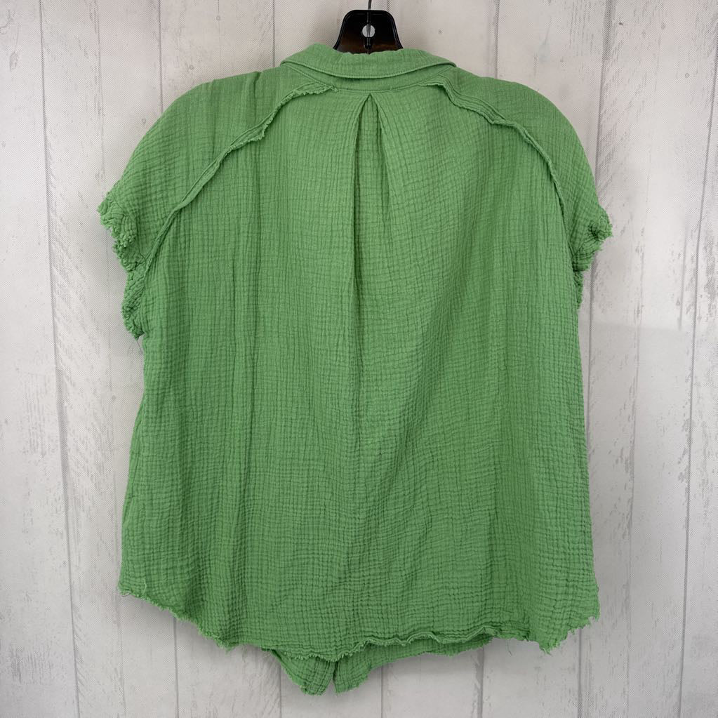 L gauzey button down s/s top