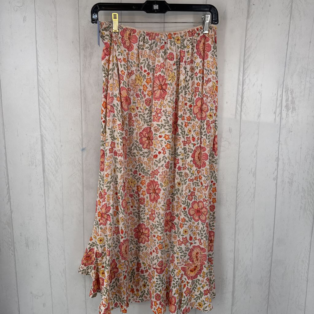 L flo print pull-on skirt