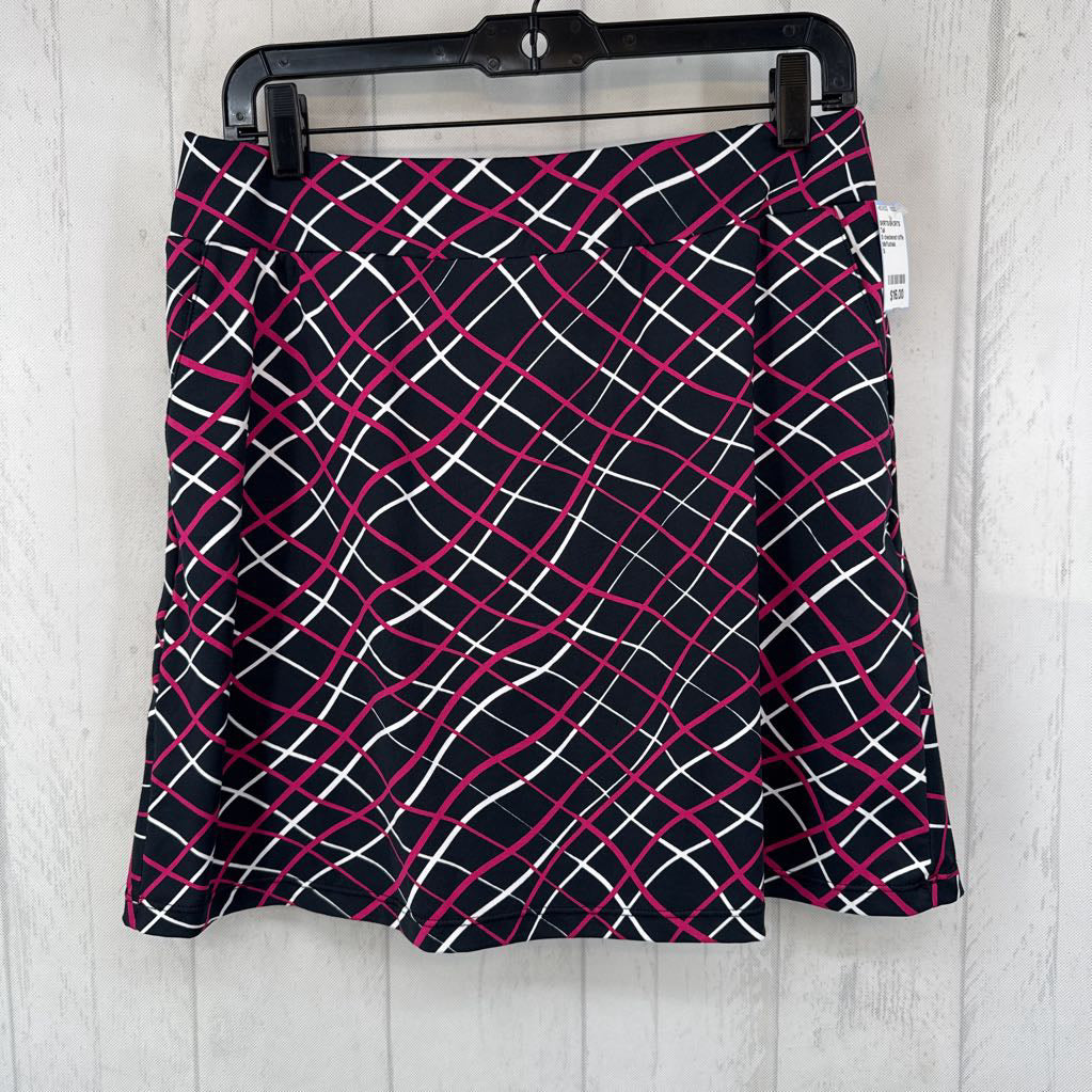 S checkered ruffle hem skort
