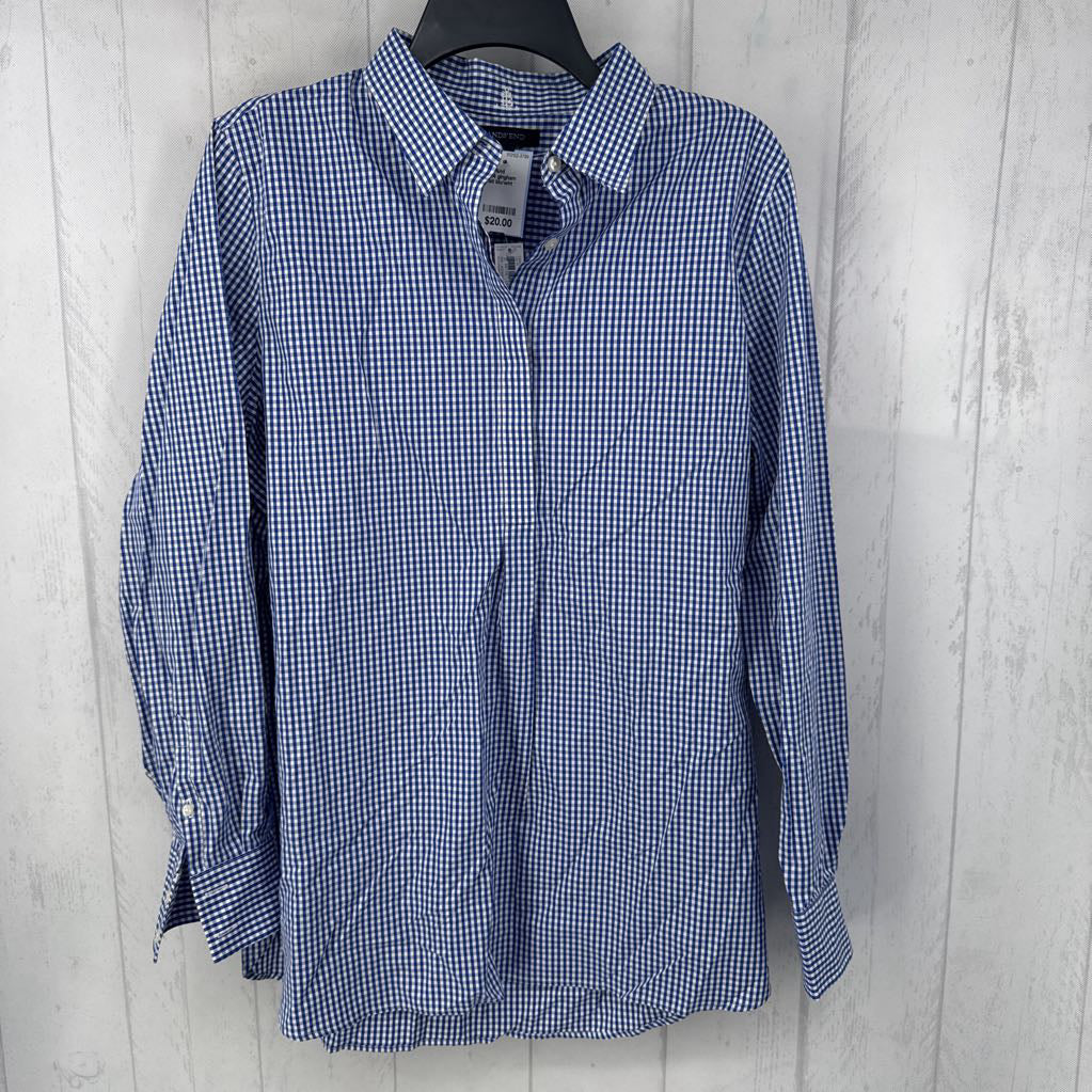 R69 14 gingham button down l/s top
