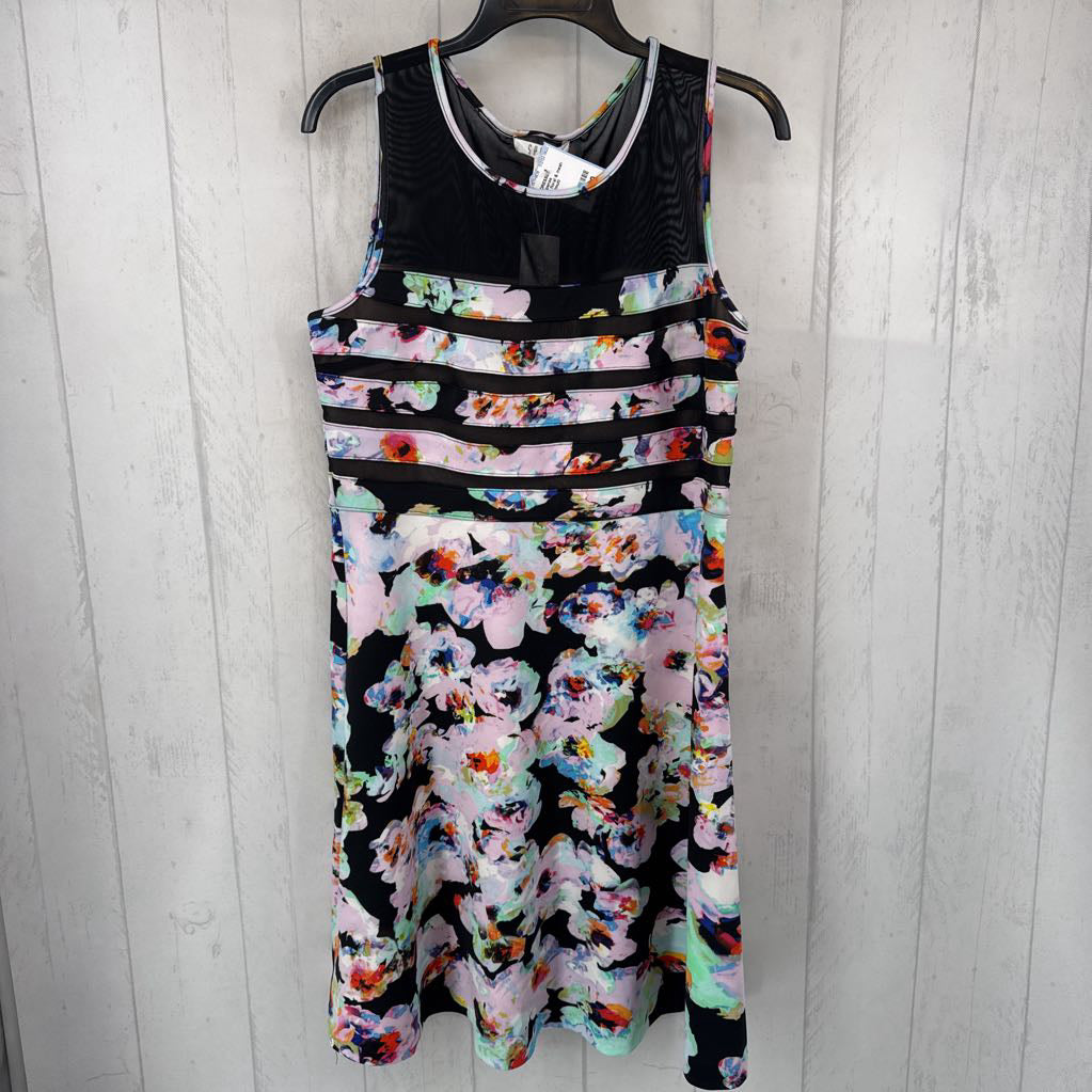 12 floral & mesh slvls dress