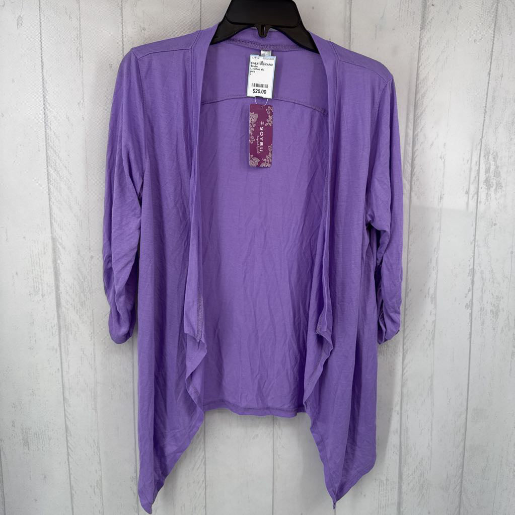 L ruched slv lightweight cardi