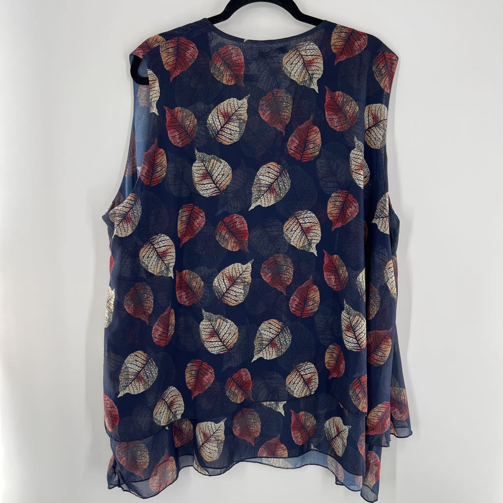 3x leaf print tank