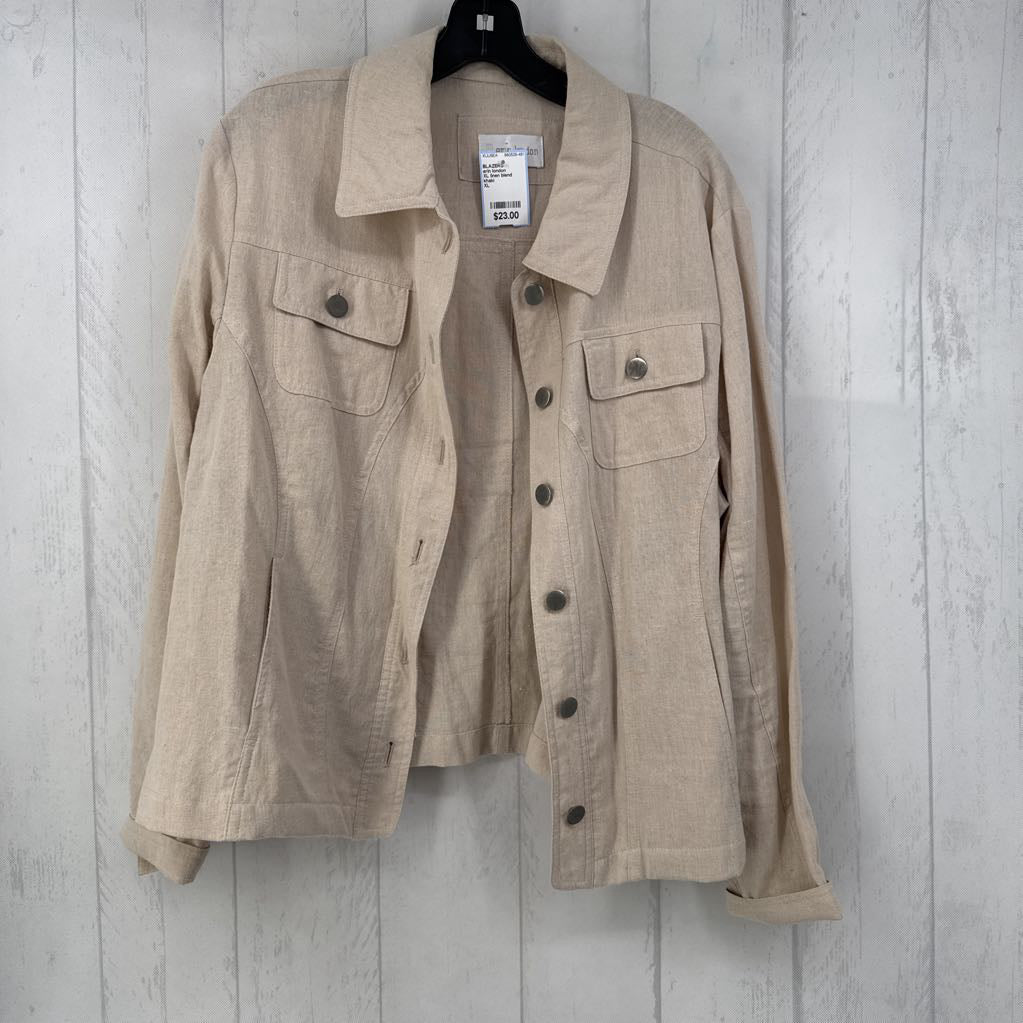 XL linen blend button down jacket