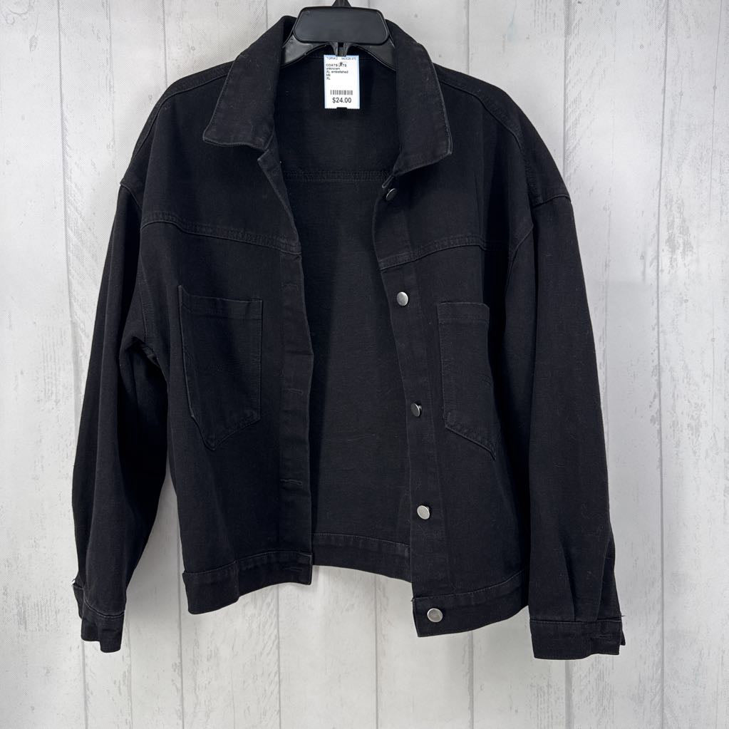 XL embelished micky mouse denim jacket