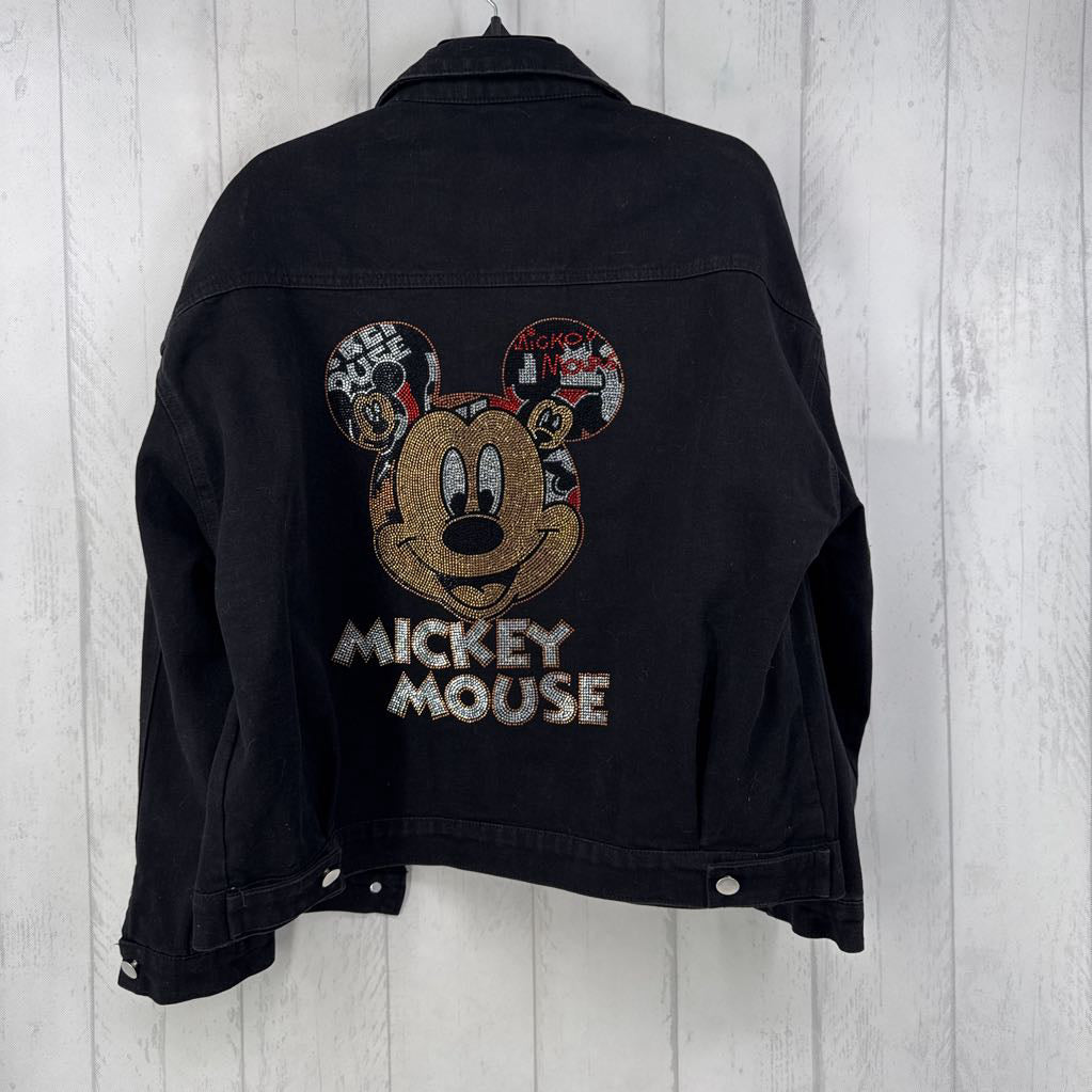 XL embelished micky mouse denim jacket