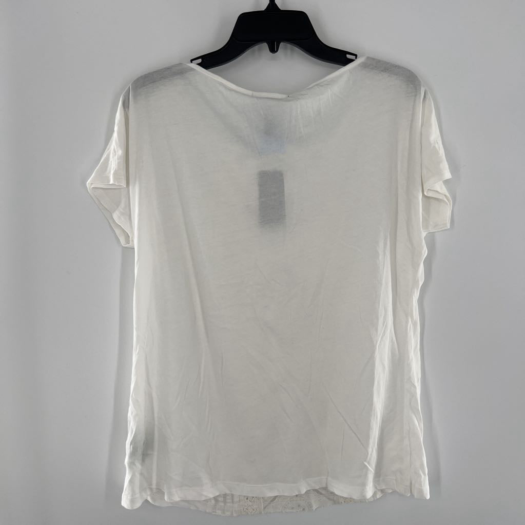 L s/s crochet pleated top