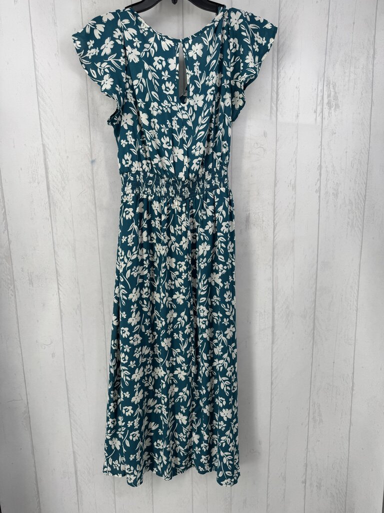 XL flo print crossover flutter slv dress