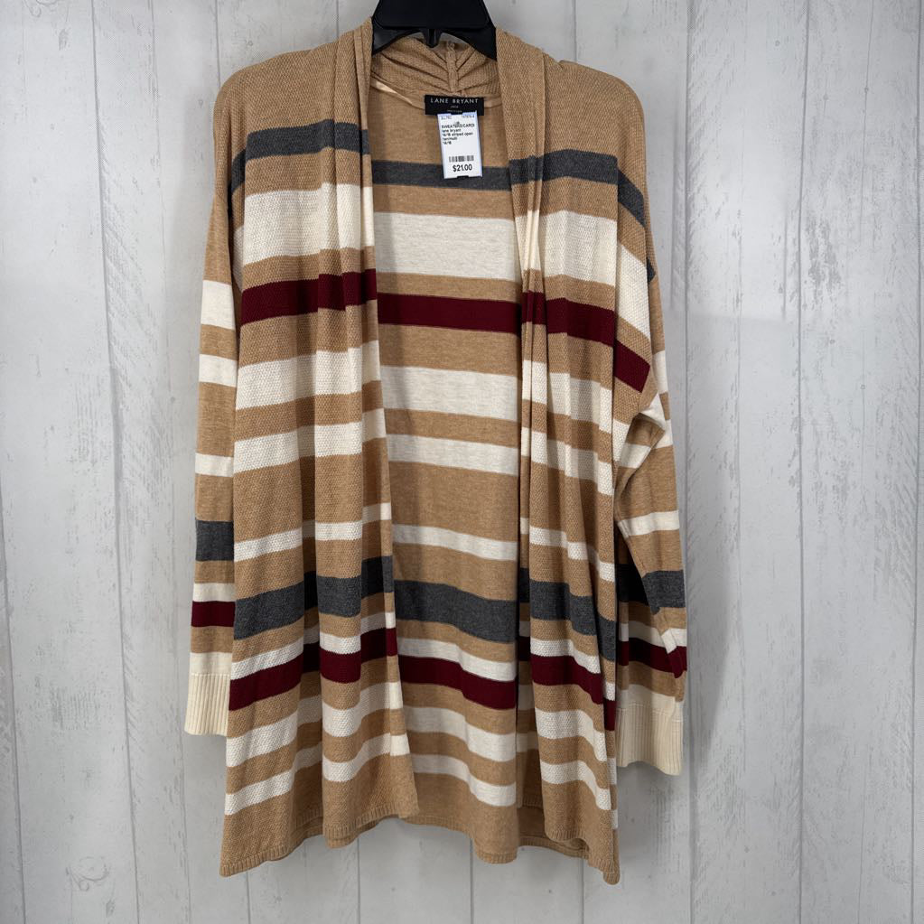 14/16 striped open front cardi
