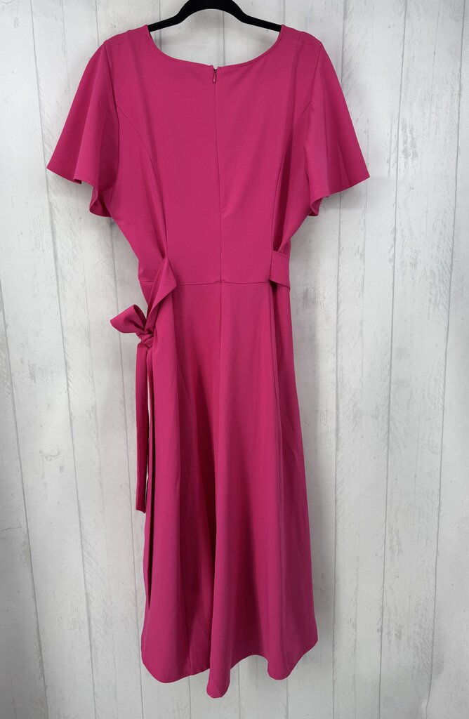 20 v-neck belted flutter slv dress
