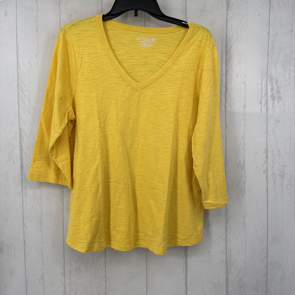 L v-neck 3/4 slv tee