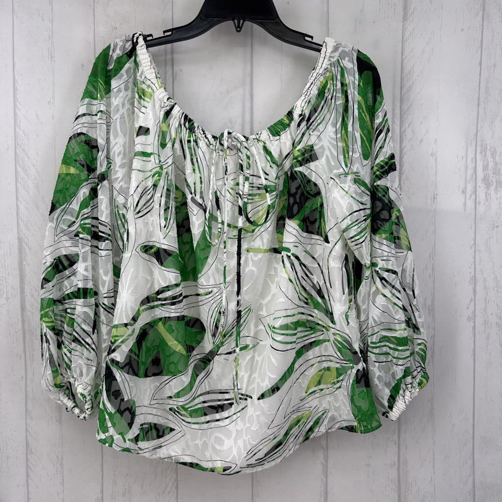 L textured tie neck off the shoulder top