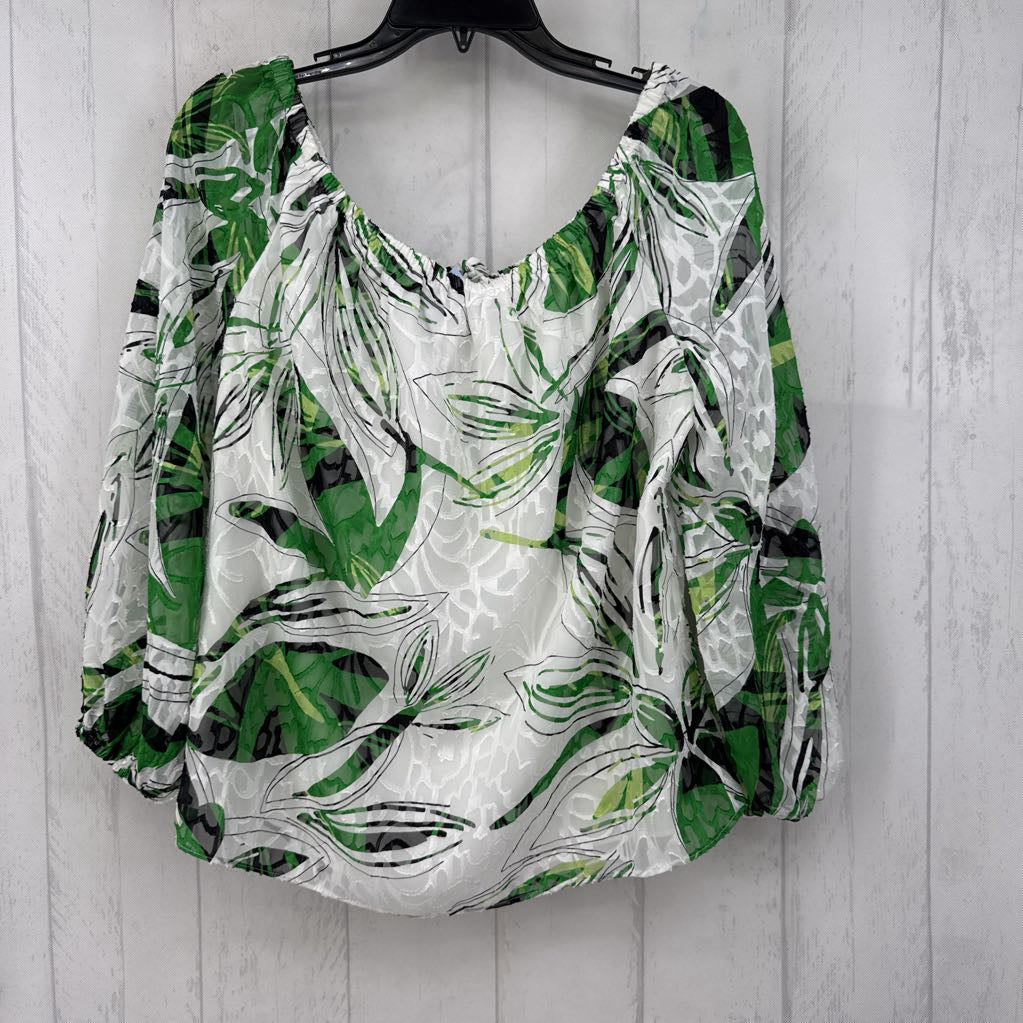 L textured tie neck off the shoulder top
