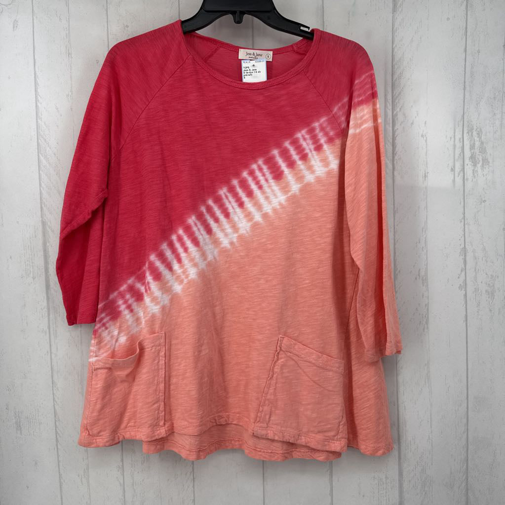 S tie-dye 3/4 slv top