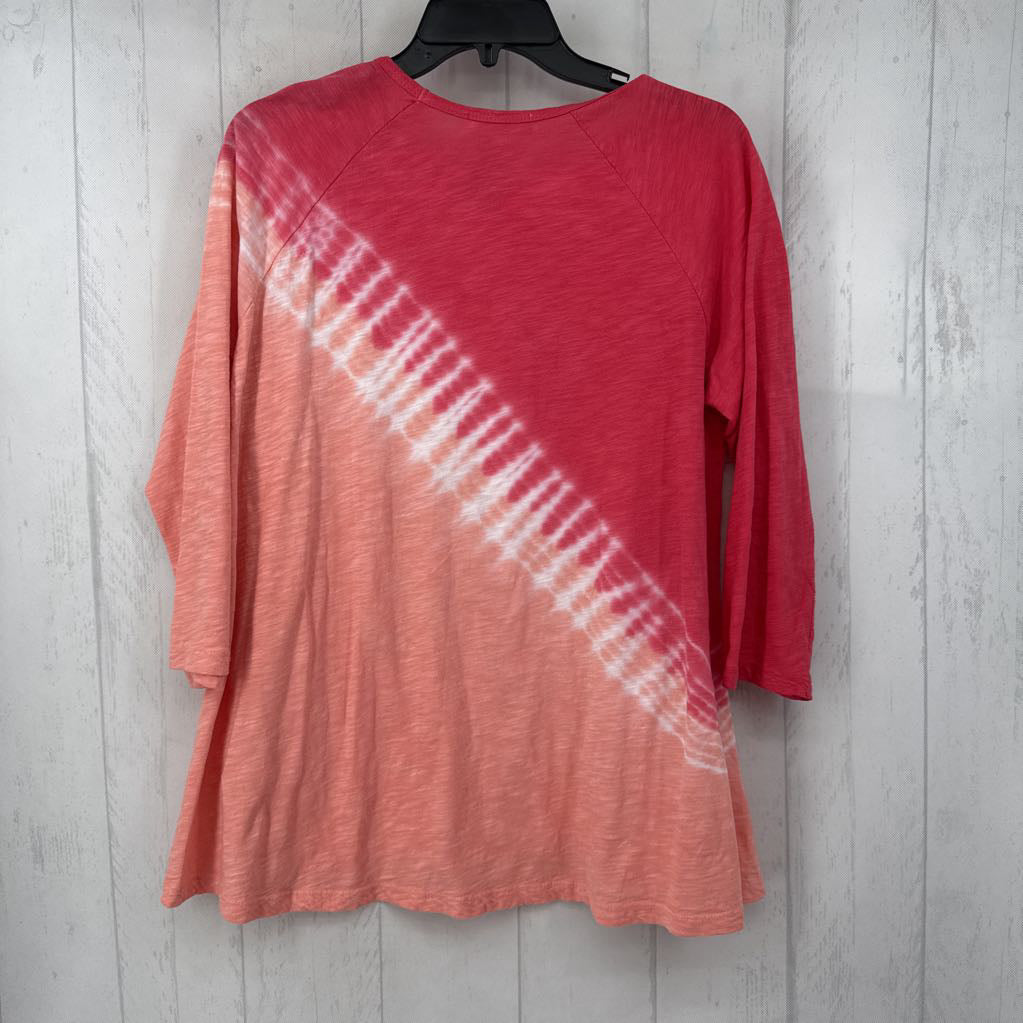 S tie-dye 3/4 slv top