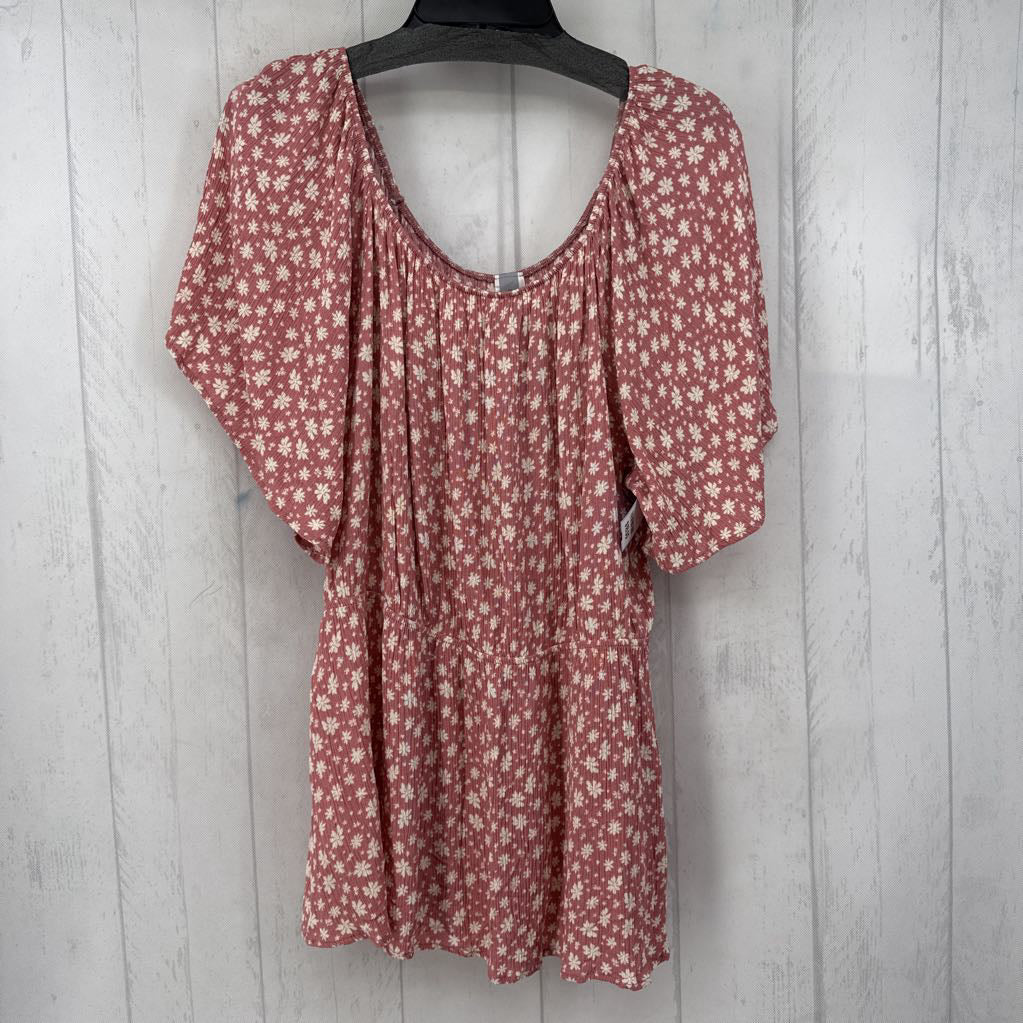 XXL flo print s/s peplum top