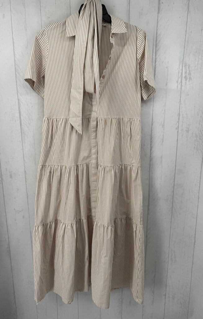 6 striped tiered belted s/s dress