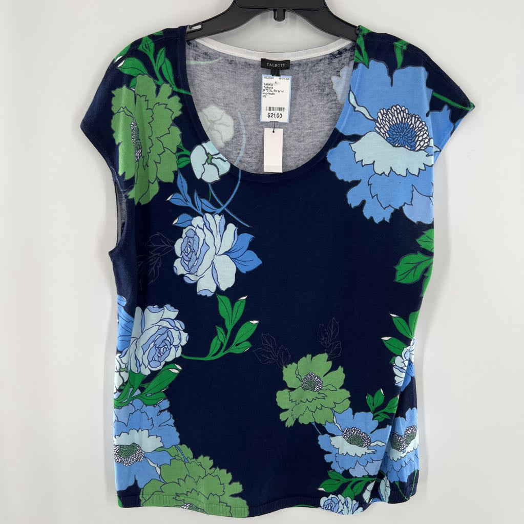 R70 XL flo print scoop neck tank