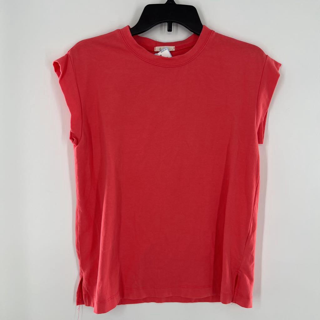 S crewneck cap slv top