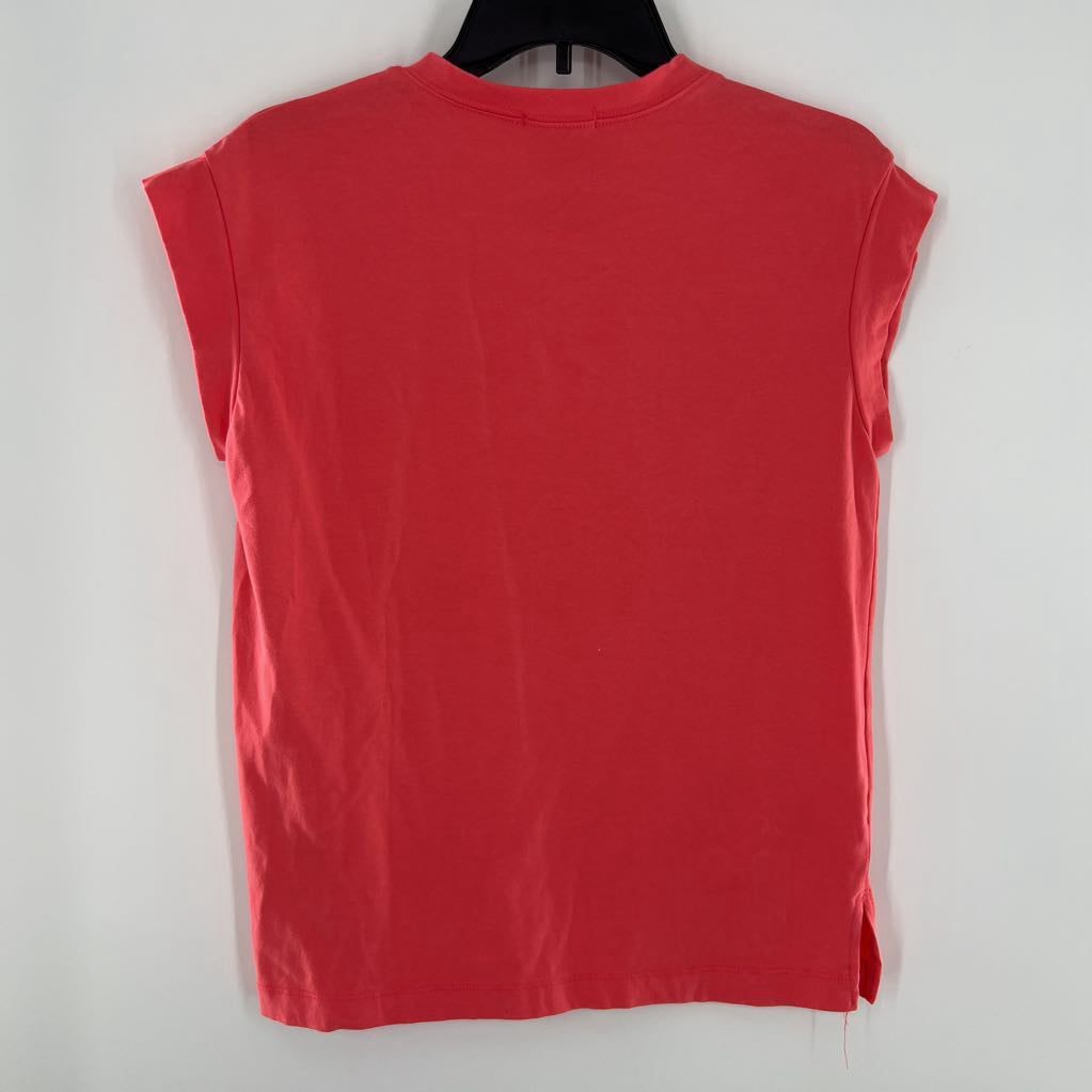 S crewneck cap slv top