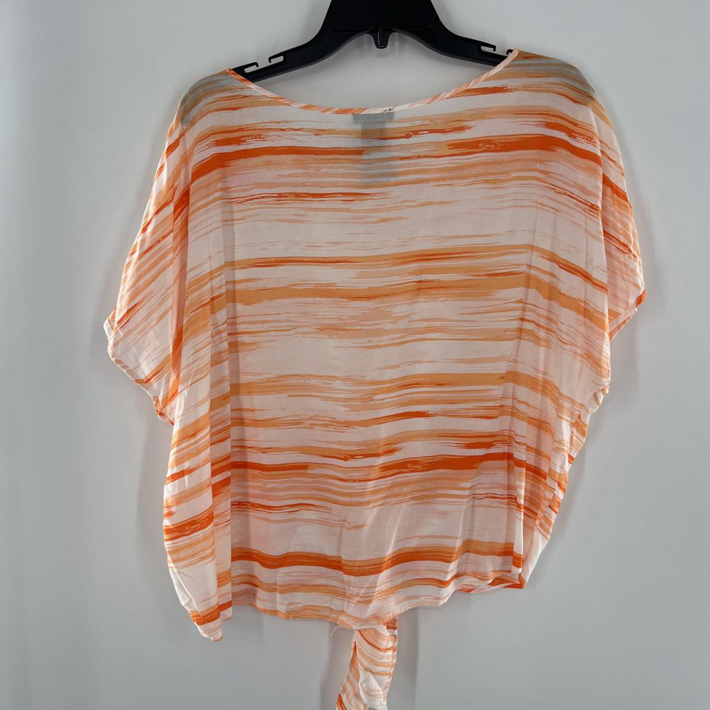XLp striped tied hem s/s top