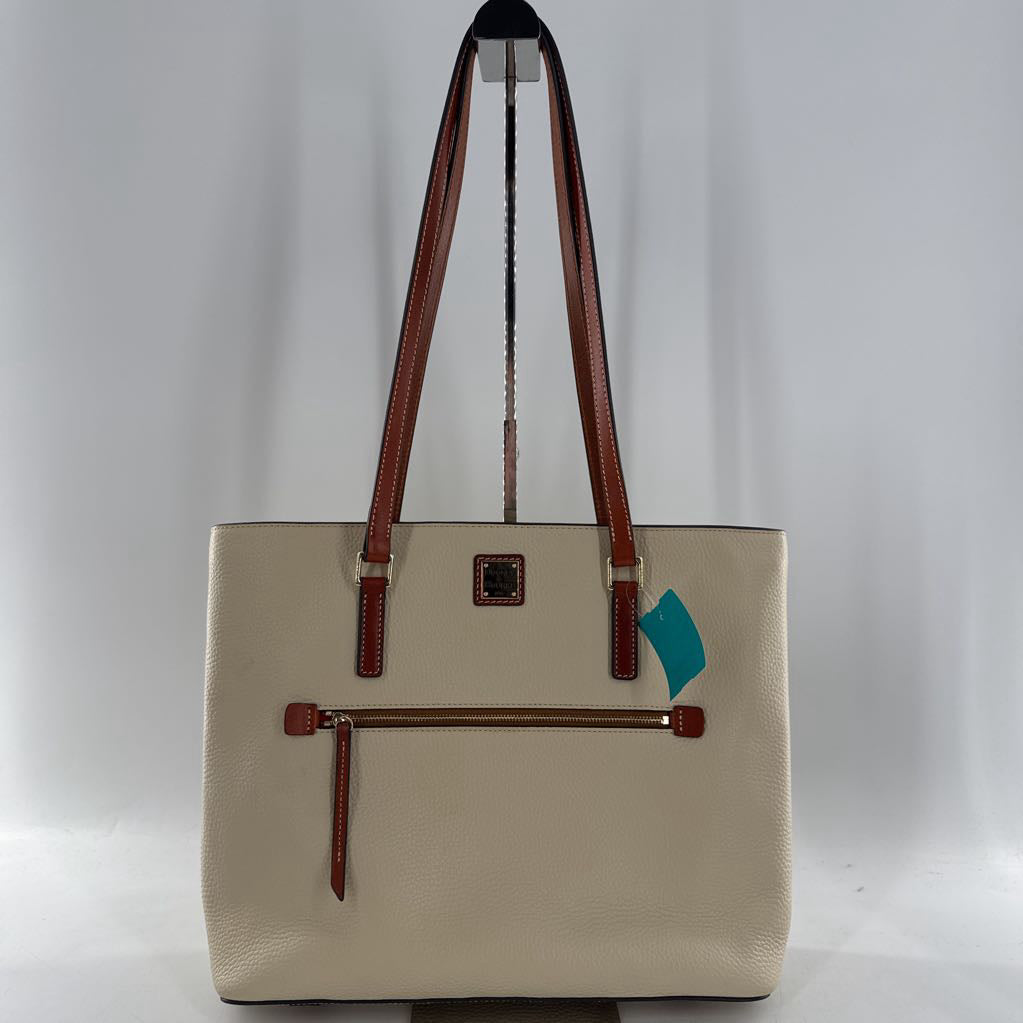 pebbled top zip tote