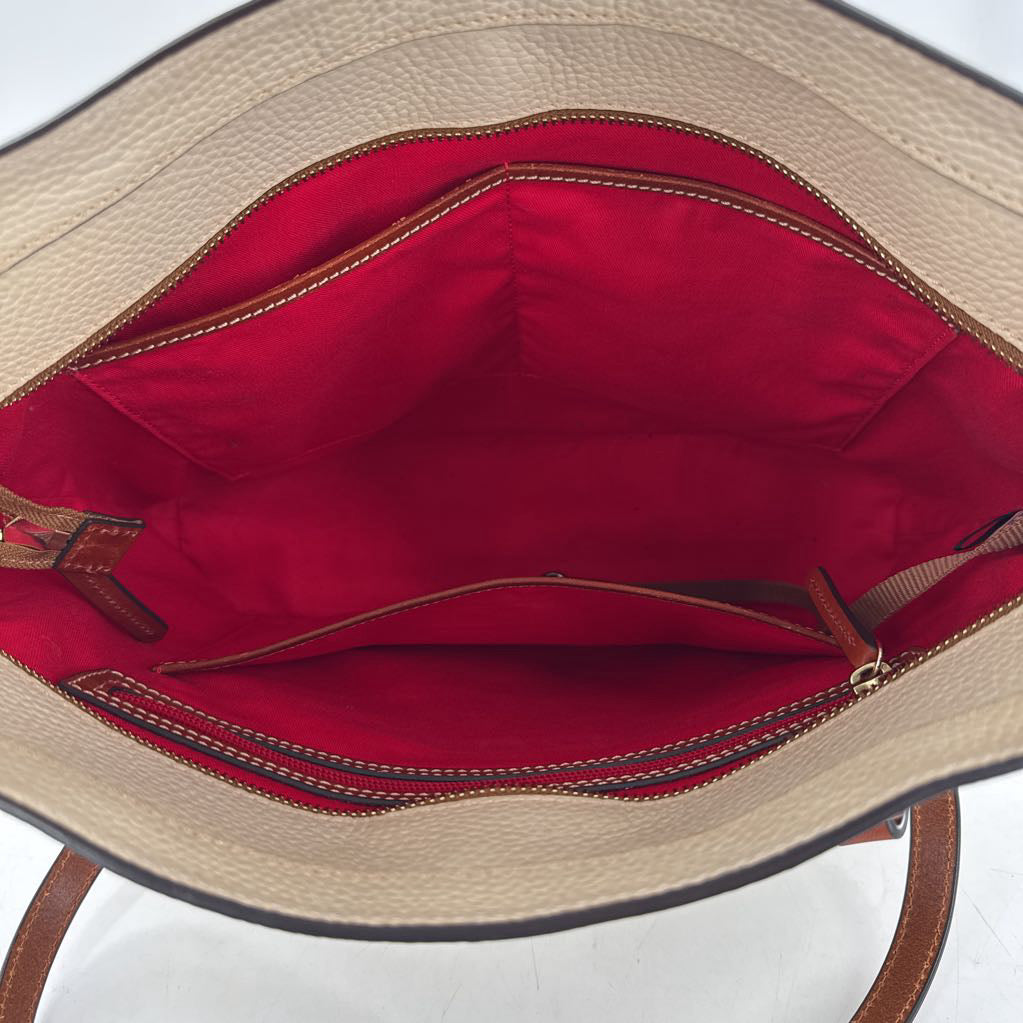 pebbled top zip tote