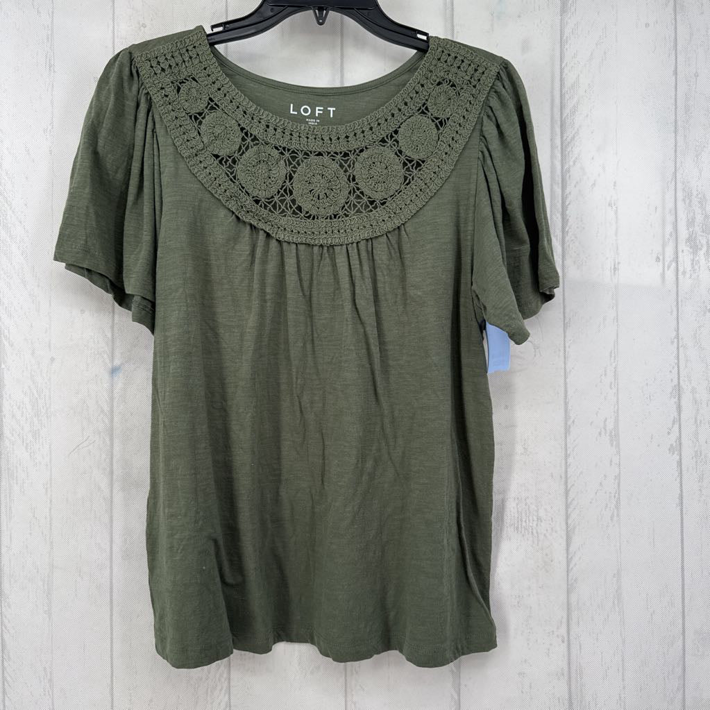 M lace neckline s/s tee