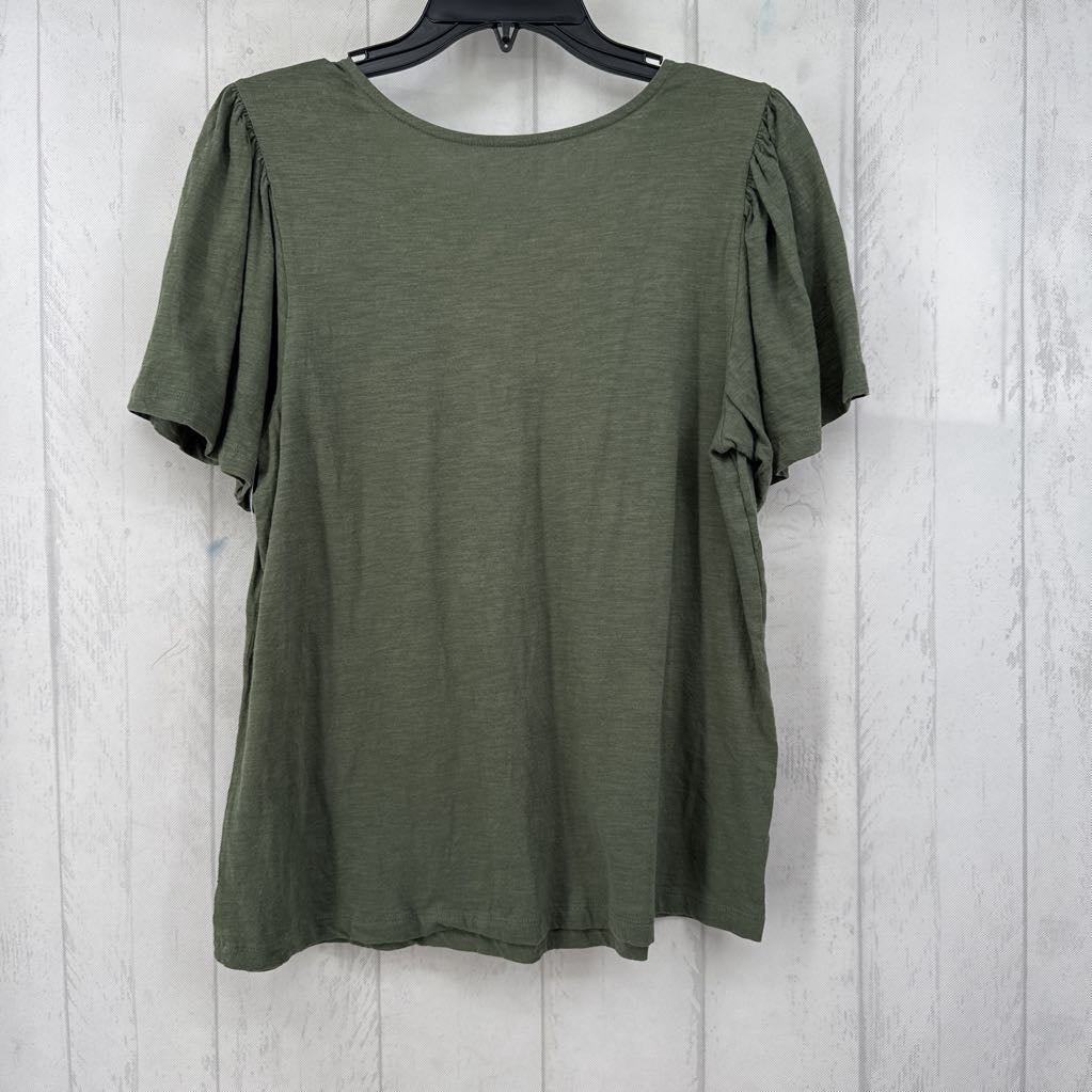M lace neckline s/s tee