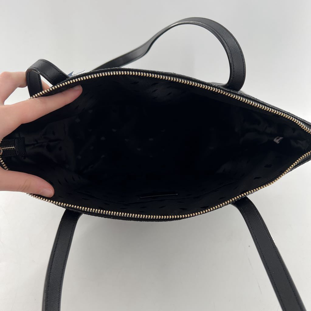 sequin top zip tote