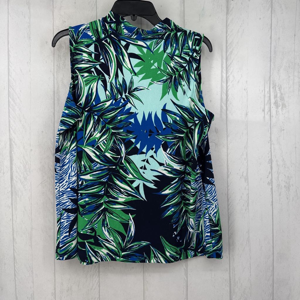 XLp leaf print v-neck tank