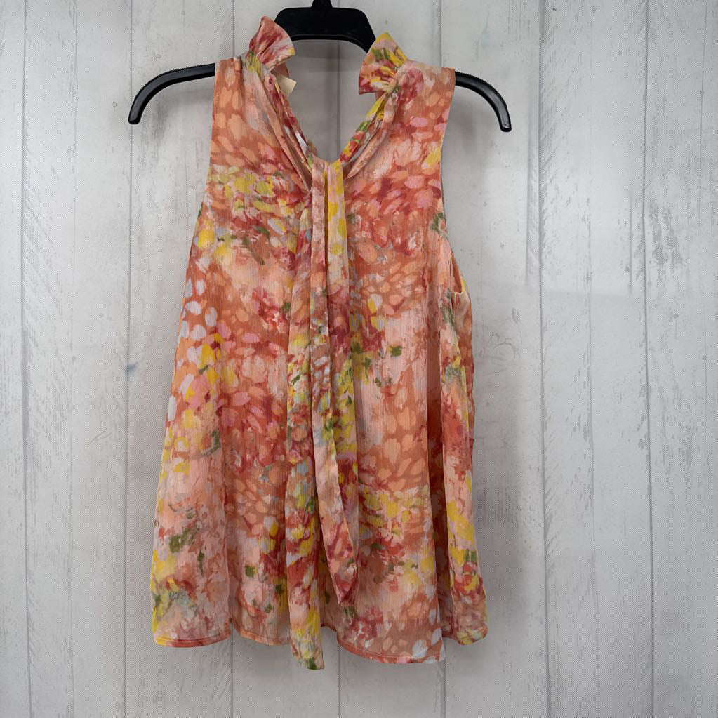 XS flo print bow back tank