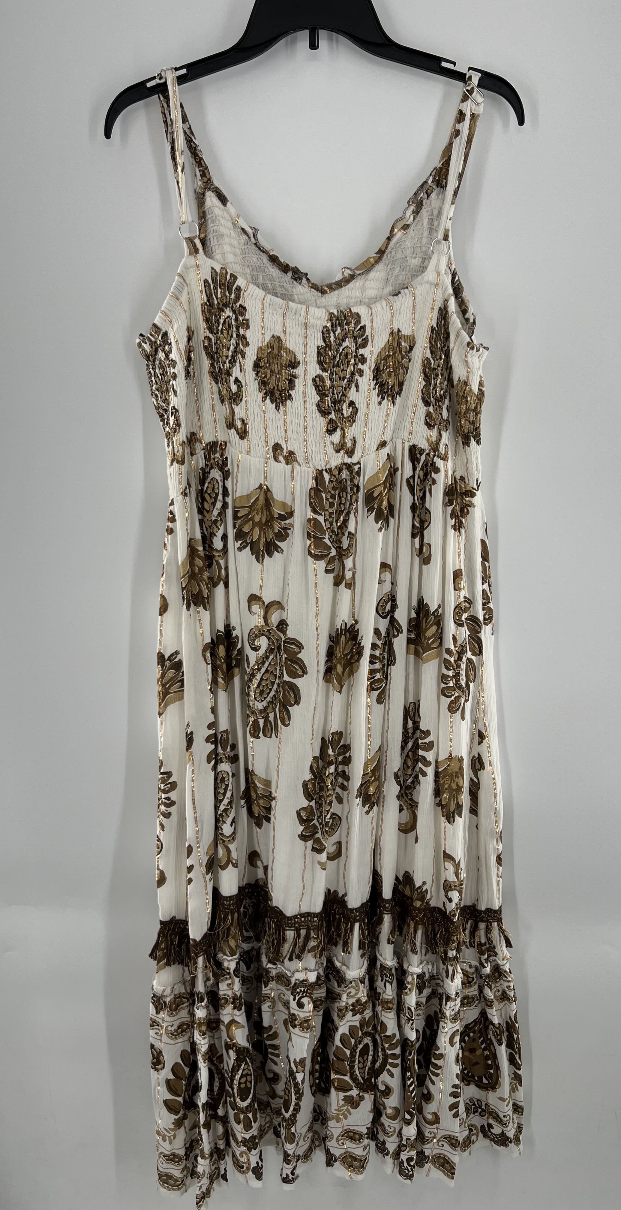 3X paisley print tassel tie slvls dress
