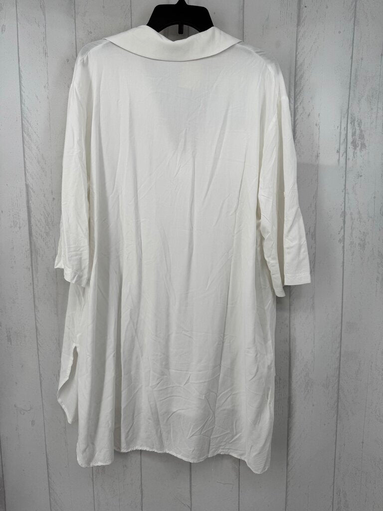 XL split neck tab slv cover up