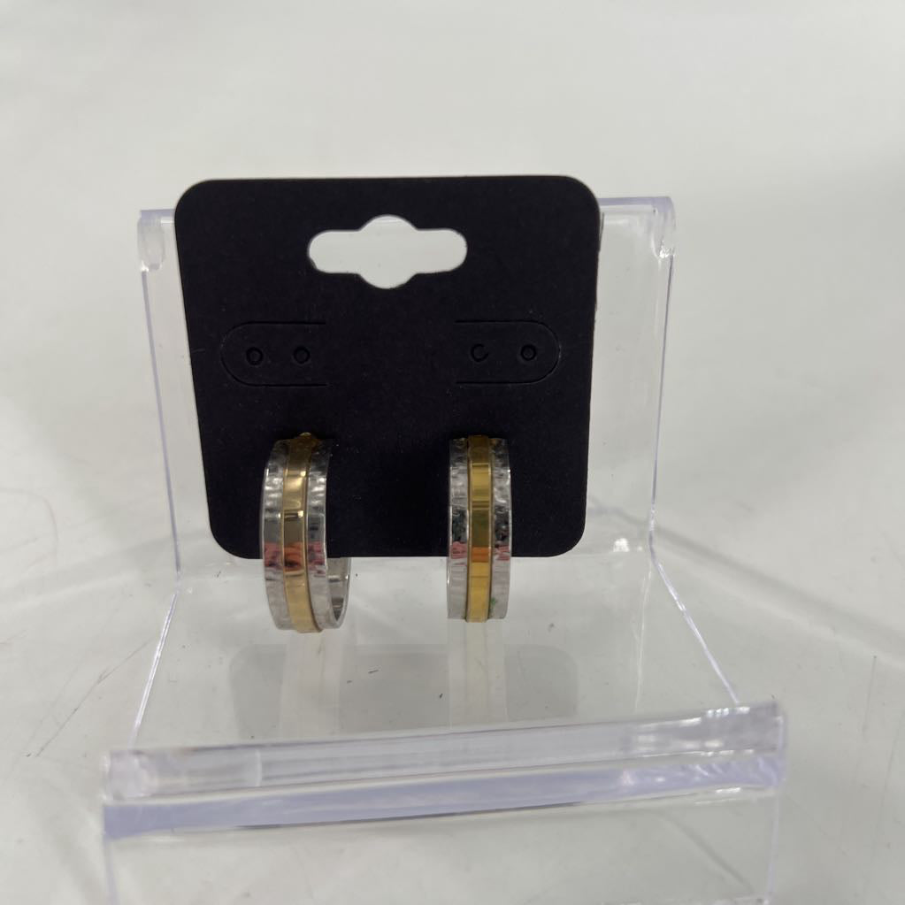 silver & gold hoop earrings