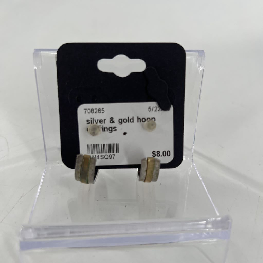 silver & gold hoop earrings