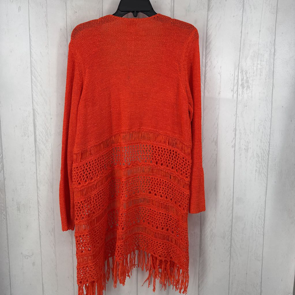 R109 L crochet fringe cardi
