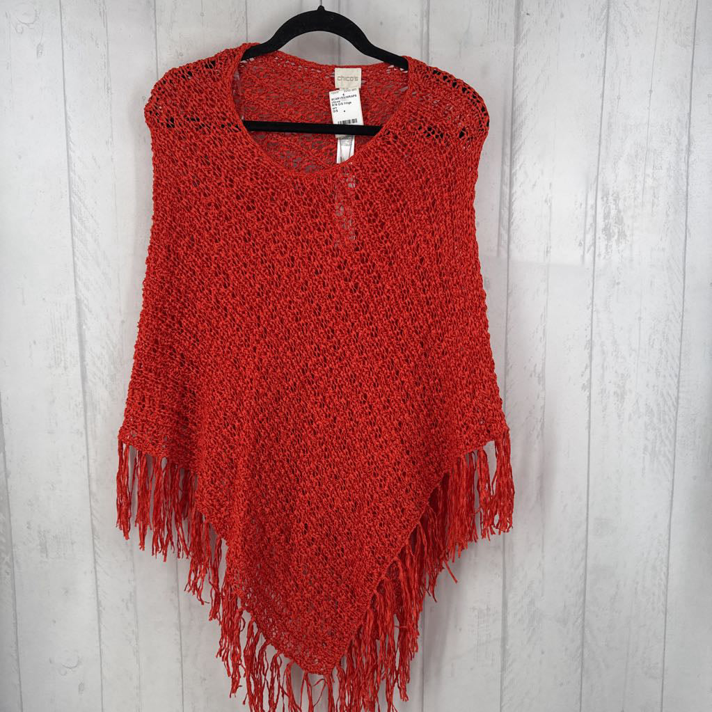 R79 O/S fringe triangle poncho