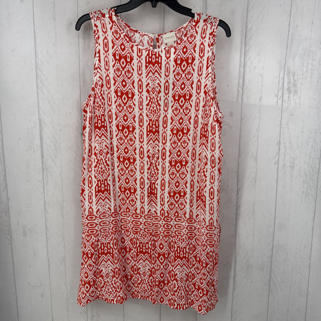L woven pattern tunic tank