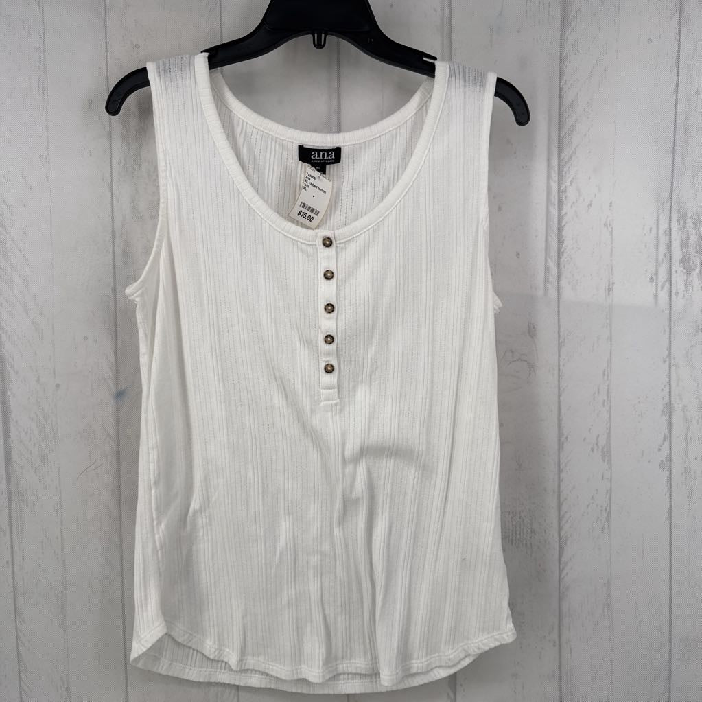 XL ribbed button front tank