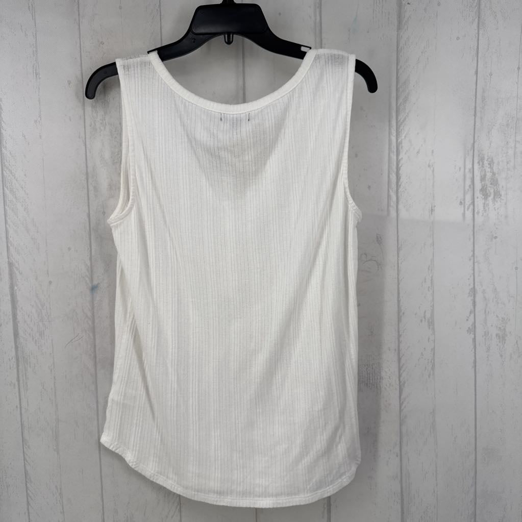 XL ribbed button front tank