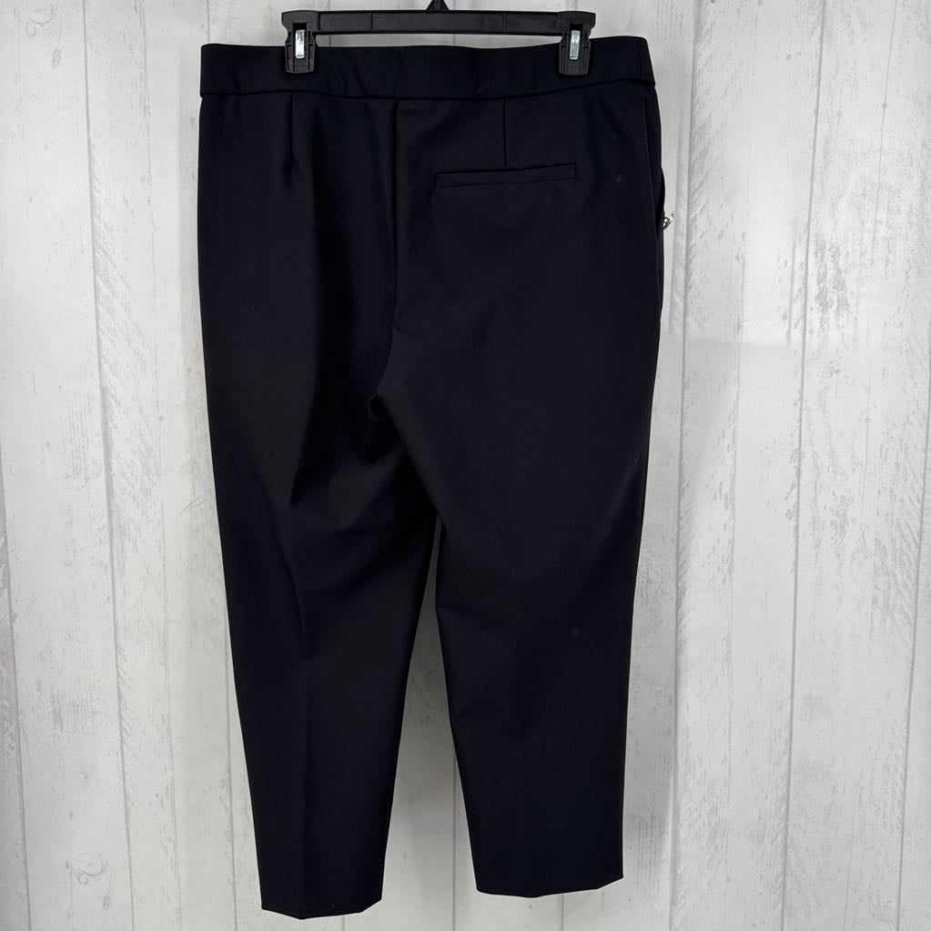 L pull-on gold button detail pant