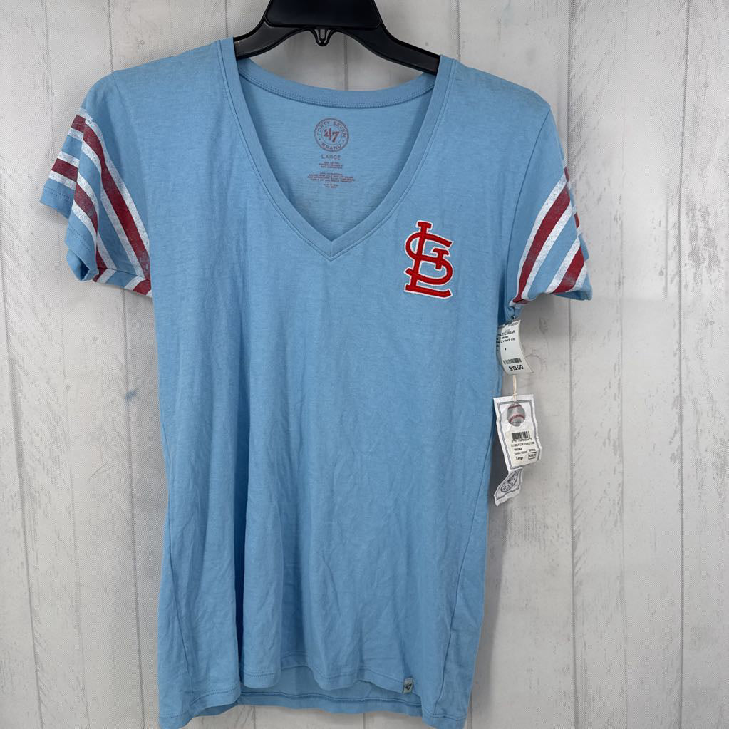R40 L v-neck s/s tee-cardinals