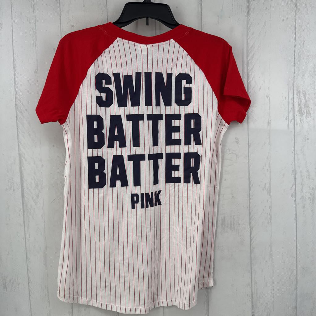 L striped s/s tee-cardinals